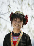 Young Woman of Yao Minority Mountain Tribe, Guangxi Province, China Photographie par Angelo Cavalli