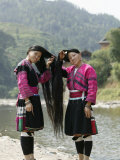 Young Women of Yao Minority Tribe, Huanglo Yao Village, Longsheng Terraced Ricefields, China Photographic Print by Angelo Cavalli