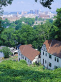 Houses Amid Trees and City Skyline in the Background, of Birmingham, Alabama, USA Photographic Print by Robert Francis