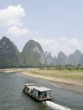 Cruise Boats on Li River, Between Guilin and Yangshuo, Li River, Guangxi Province, China Photographie par Angelo Cavalli