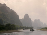 Cruise Boats on Li River, Between Guilin and Yangshuo, Li River, Guangxi Province, China Photographic Print by Angelo Cavalli
