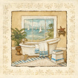Ocean View Bath I Posters by Charlene Winter Olson