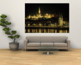 View of Budapest, Hungary at Night Wall Mural by Ron Rocz