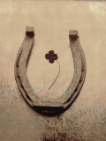 Lucky Horse Shoe on Dusty Rose Metallic IV Poster