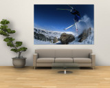 Downhill Skier Leaping Through the Air Wall Mural by Flip McCririck