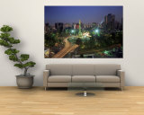 Aerial View of Mexico City at Night, Mexico Wall Mural by Peter Adams