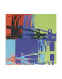 Brooklyn Bridge, ca. 1983 (Orange, Blue, Lime) Posters van Andy Warhol