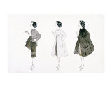 Three Female Fashion Figures, c.1959 Posters by Andy Warhol