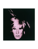 Self-Portrait, c.1986 (pink on black 2) Art by Andy Warhol