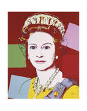 Reigning Queens: Queen Elizabeth II of the United Kingdom, c.1985 (Dark Outline) Poster von Andy Warhol