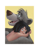 Baloo and Mowgli Kunstdruck