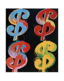 Four Dollar Signs, c.1982 (blue, red, orange, yellow) Julisteet tekijänä Andy Warhol Four Dollar Signs, c.1982 (blue, red, orange, yellow) Julisteet tekijänä Andy Warhol
