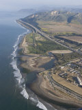 Aerial View of Ventura Point, Ventura River and Emma Wood State Beach, California Fotografie-Druck von Rich Reid