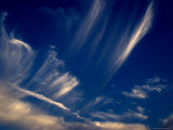Cirrus Clouds against a Deep Blue Evening Sky, Groton, Connecticut Photographic Print by Todd Gipstein