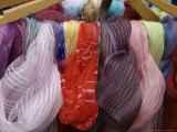 Colored Scarves for Sale in Market, Florence, Italy Photographic Print by Brimberg & Coulson 