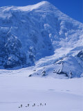 Climbing Expedition Passes Below Mount Forraker in the Alaska Range Photographie par Bill Hatcher