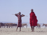 Barabaig Herders on Lake Balagida Lelu, near Katesh, Tanzania Photographie par David Pluth