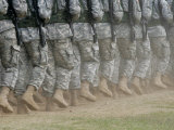 Army Rangers Marching in Formation Photographic Print by Skip Brown
