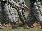 Army Rangers Marching in Formation with Blur Fotografisk trykk av Skip Brown