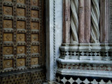 Architectural Detail of the Door and Marble Columns of the Duomo, Tuscany, Italy Photographic Print by Todd Gipstein