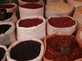 Bags of Mexican Beans at a Market, San Cristobal de Las Casas, Mexico Photographic Print by Gina Martin