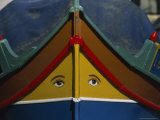 Colorfully Painted Gondola, or Daghjsa, at Senglea's Wharf Photographic Print by James L. Stanfield
