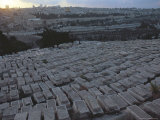 Israel, Jerusalem: Mount of Olives, Jewish Cemetery, Gravestones Photographic Print by Brimberg & Coulson 