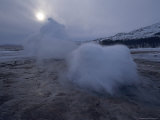 Iceland: Geyser Errupting Hot Water Photographic Print by Brimberg & Coulson 