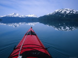 Exploring in a Sea Kayak a Calm Bay Off the Prince William Sound, Alaska Photographic Print by Bill Hatcher