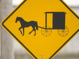 Amish Horse and Buggy Crossing Caution Sign, Pennsylvania Photographic Print by Tim Laman
