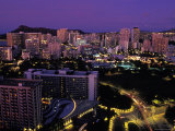 Honolulu, Hawaii from the Hilton Hotel Photographic Print by Richard Nowitz