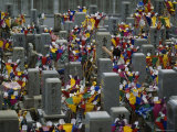 Cemetery Crowded with the Graves of Atomic Bomb Victims, Japan Photographic Print by Jodi Cobb
