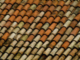 Close-Up of Terra Cotta Roof Tiles, Asolo, Italy Photographic Print by Todd Gipstein