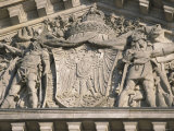 Historical Sculpture of Soldiers in Battle on the New Reichstag Facade, Berlin, Germany Photographic Print by Jason Edwards