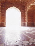 Intricate Carved Floor and Ceiling of the Sandstone Taj Mahal Mosque, Agra, India Photographic Print by Jason Edwards