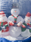 Inflatable Snowman Globe Family Close-Up, California Photographic Print