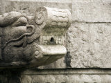 Head of Mythical Creature is a Downspout Gargoyle on Chinese Temple, Jingzhou, China Photographic Print by David Evans