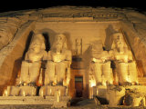 Night Shot of the Entrence to the Temple of Ramses II in Abu Simbel, Egypt Photographic Print by Richard Nowitz