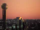 Reunion Tower and City Skyline at Dusk in Dallas, Texas Photographic Print by Richard Nowitz