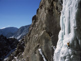 Male Ice Climbing in the Clark's Fork Canyon, Wyoming Photographic Print by Bobby Model