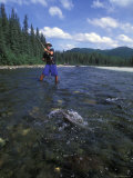 Man is Hooked into his First King Salmon Photographic Print by Rich Reid