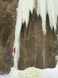 Male Ice Climbing in Wyoming Photographic Print by Bobby Model