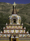 Ornate Buddhist Stupa, Qinghai, China Photographie par David Evans