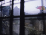 Man Standing Outside a Climber's Hut on Mount Kenya, Kenya Photographic Print by Bobby Model