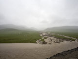 Muddy River and Tributaries on a Rainy Day in Qinghai Province, China Photographie par David Evans