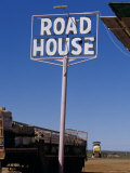 Pink Roadhouse Sign in an Isolated Outback Settlement Town, Australia Photographic Print by Jason Edwards