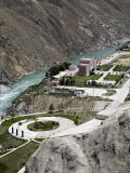Li Jia Xia Gorge Dam and Reservoir on the Yellow River, Qinghai, China Photographic Print by David Evans