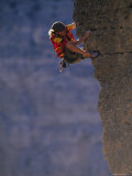 Man Rock Climbing in Wyoming Photographic Print by Bobby Model
