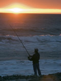 Sun Setting on Fisherman at el Capitan State Beach, California Photographic Print by Rich Reid