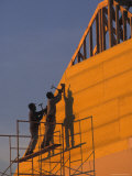 Two Men Build a New Towhouse in Houston, Texas Photographic Print by Richard Nowitz
